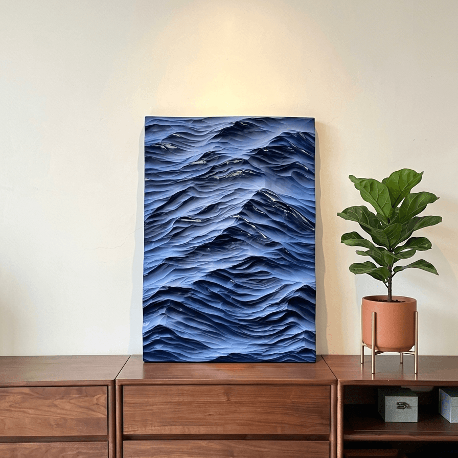 EverWoods™ Ocean Wave — Hand-Carved Wood Relief Art