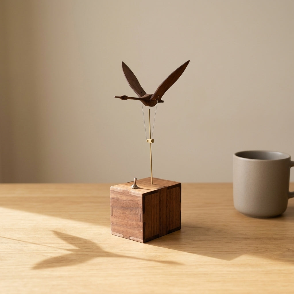 EverWoods™ Handcrafted Walnut Swan Automaton