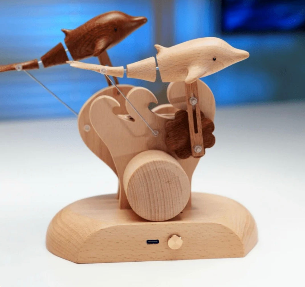 Everwoods™ Handcrafted Wooden Dolphin Automaton