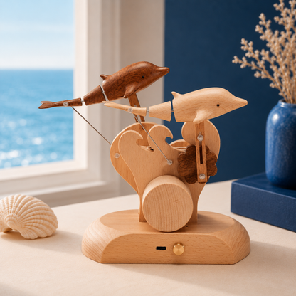 Everwoods™ Handcrafted Wooden Dolphin Automaton