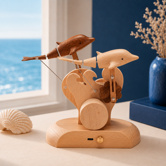 Everwoods™ Handcrafted Wooden Dolphin Automaton