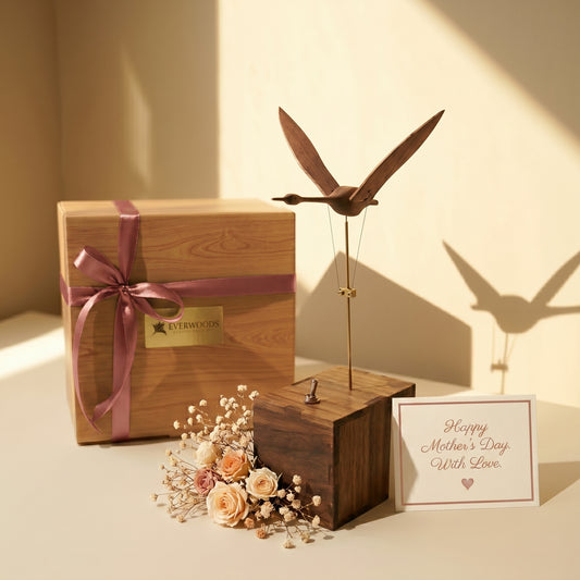EverWoods™ Handcrafted Walnut Swan Automaton