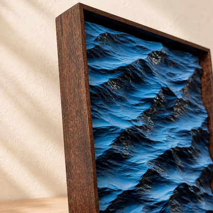 Everwoods™ Ocean Wave — Hand-Carved Wood Art, 8.5 × 8.5 in