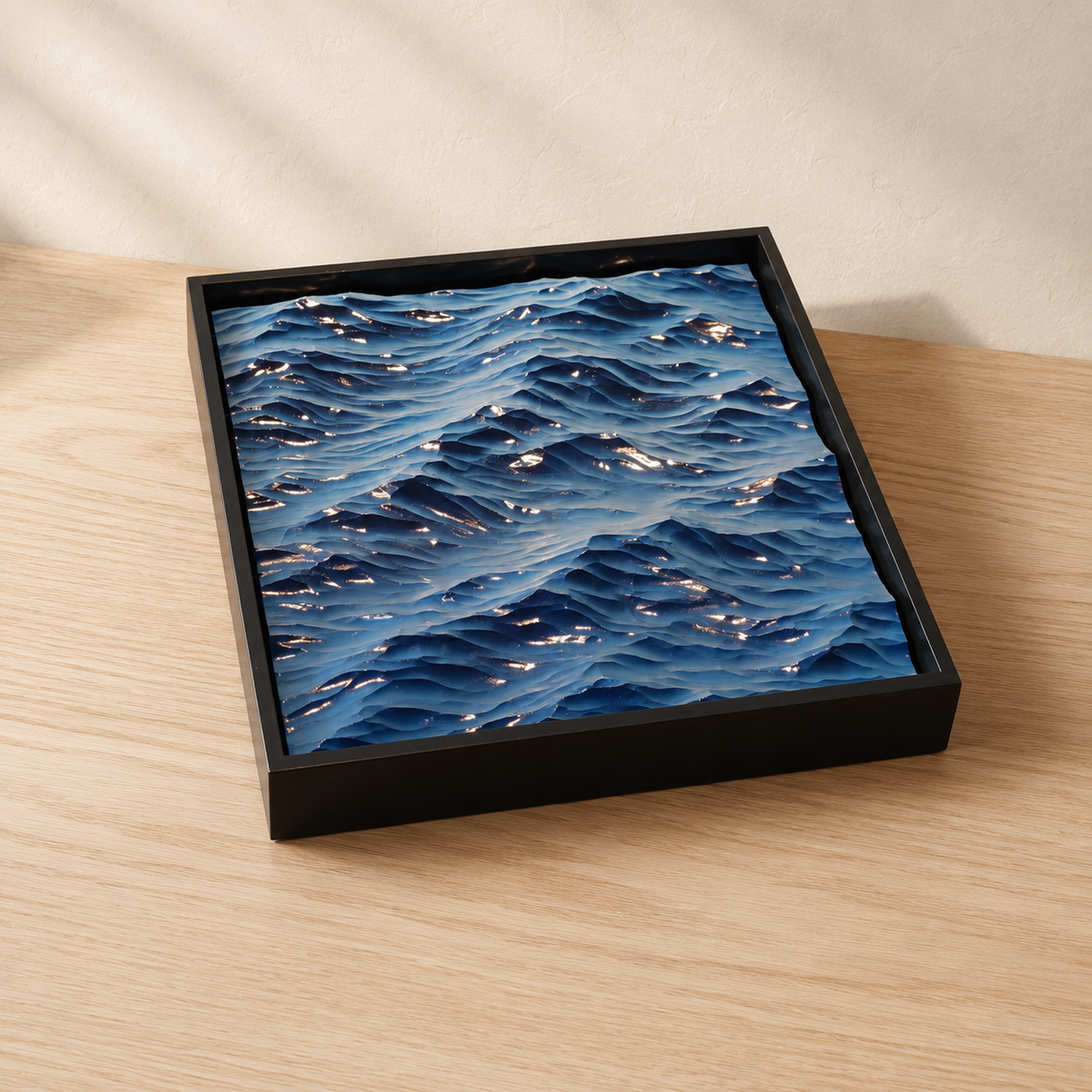 Everwoods™ Ocean Wave — Hand-Carved Wood Art, 8.5 × 8.5 in