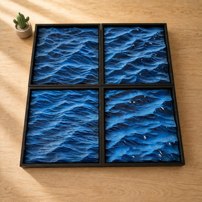 Everwoods™ Ocean Wave — Hand-Carved Wood Art, 8.5 × 8.5 in