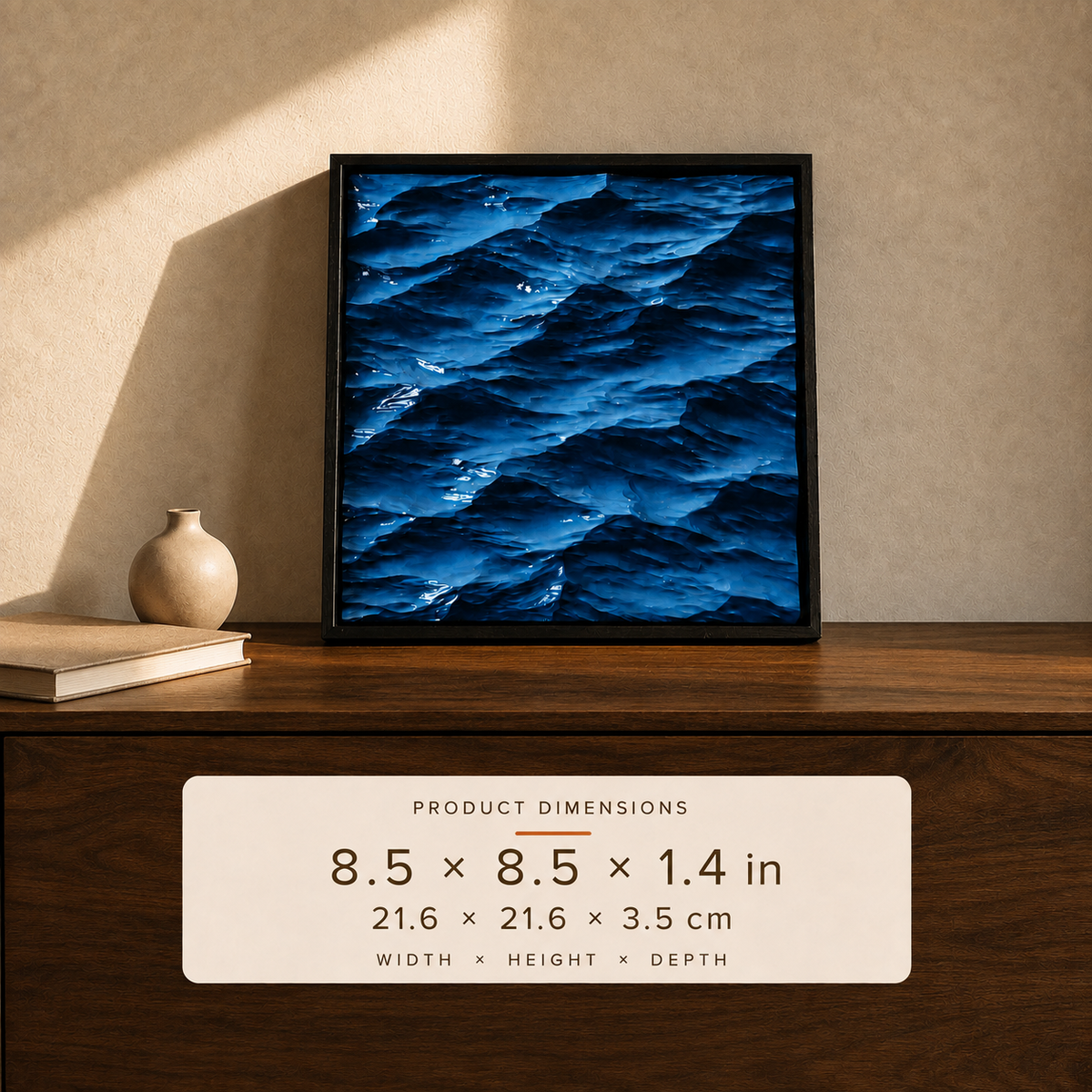 Everwoods™ Ocean Wave — Hand-Carved Wood Art, 8.5 × 8.5 in
