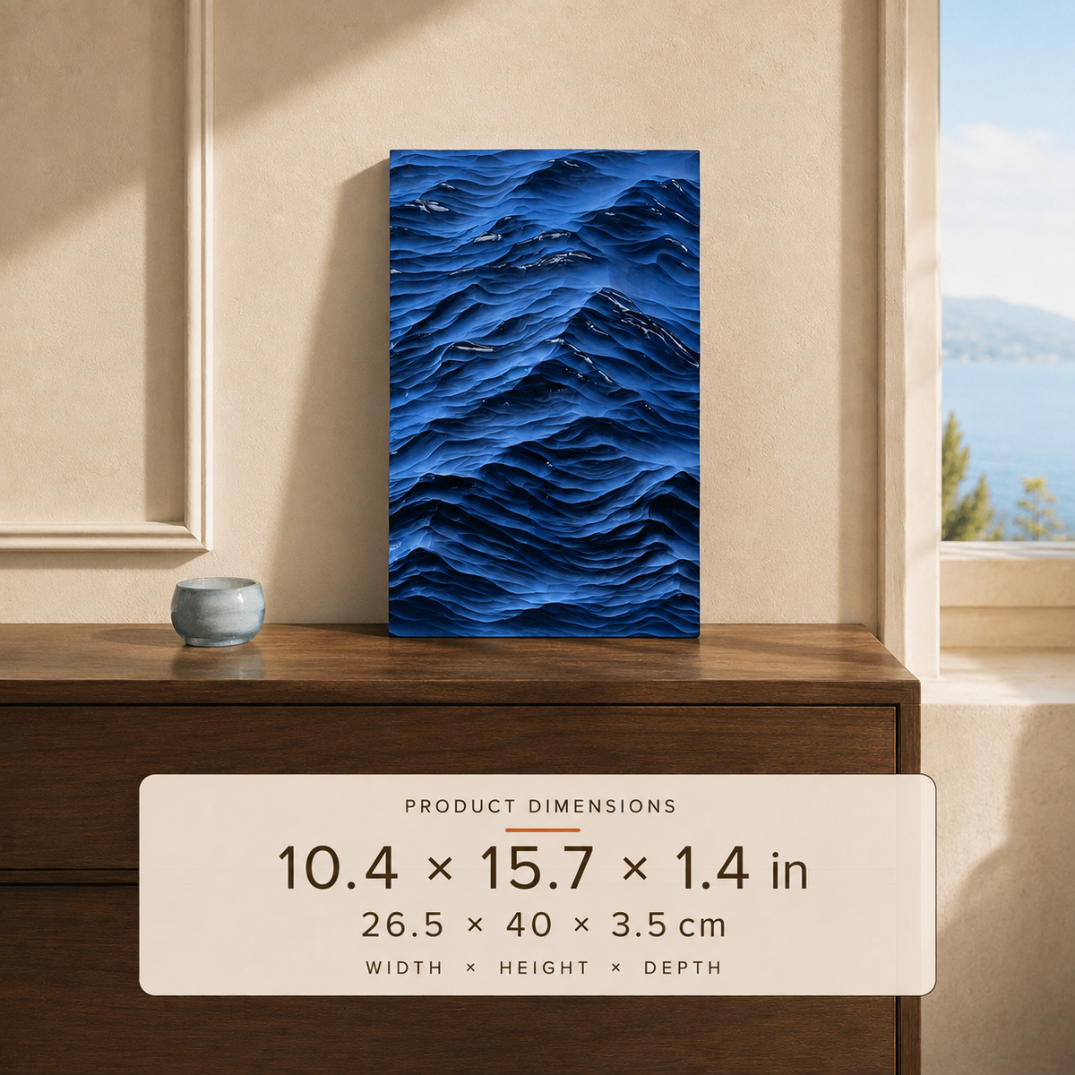 Everwoods™ Ocean Wave — Hand-Carved Wood Art, 10.5 × 16 in