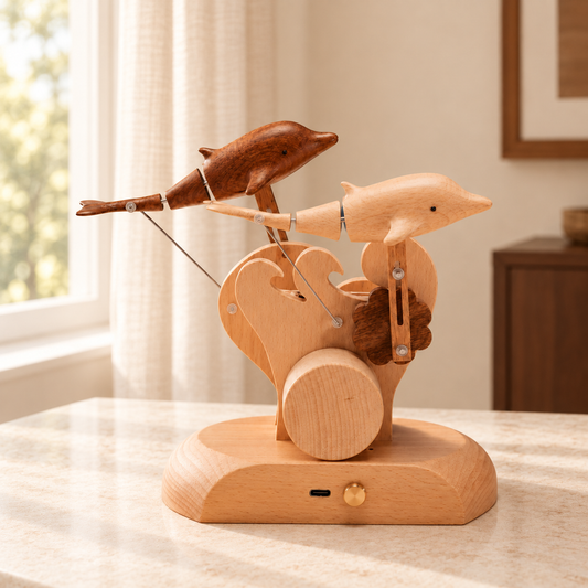 Everwoods™ Handcrafted Wooden Dolphin Automaton