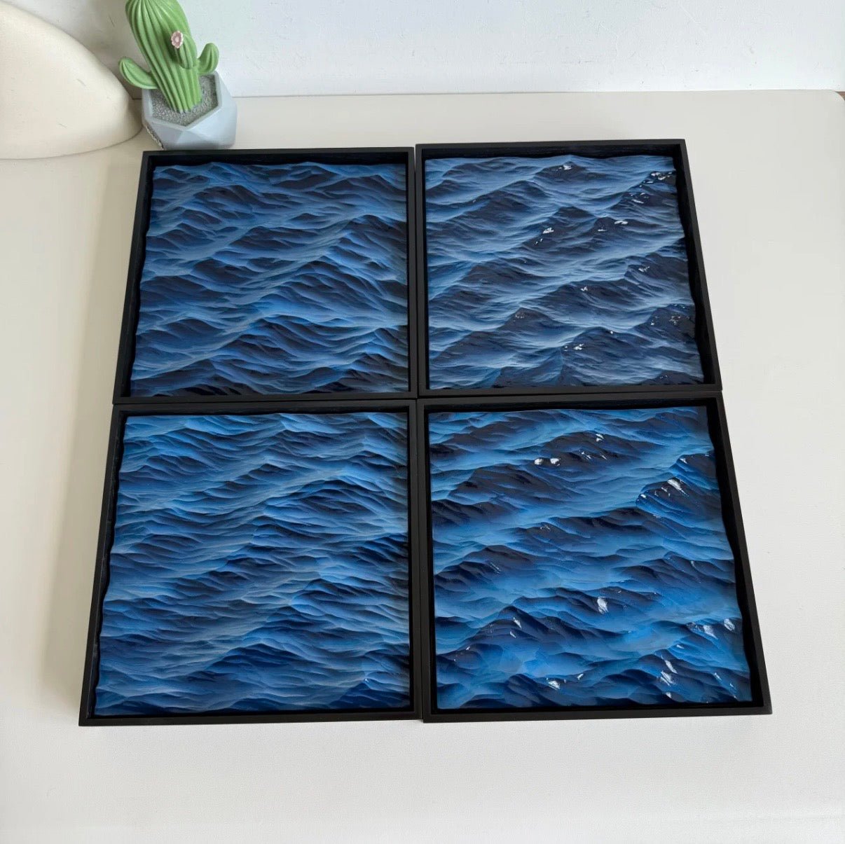 EverWood™ Hand - Carved Ocean Wave Wall Art - Everwood