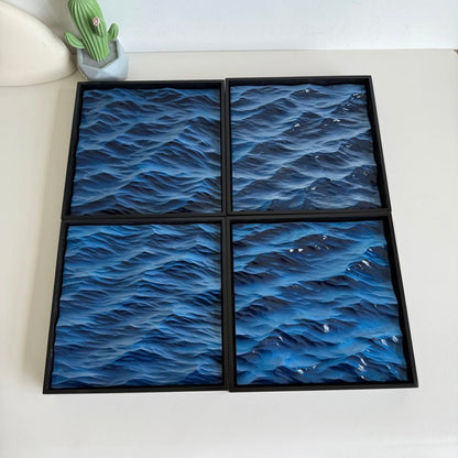 EverWood™ Hand - Carved Ocean Wave Wall Art - Everwood