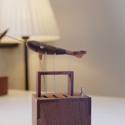 EverWood™ Handcrafted Walnut ThWhale Automaton