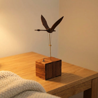 EverWoods™ Handcrafted Walnut Swan Automaton