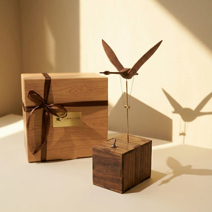 EverWoods™ Handcrafted Walnut Swan Automaton