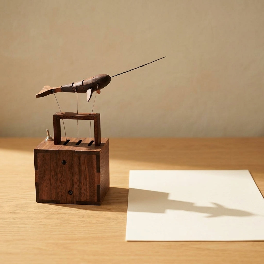 EverWoods™ Handcrafted Walnut Whale Automaton