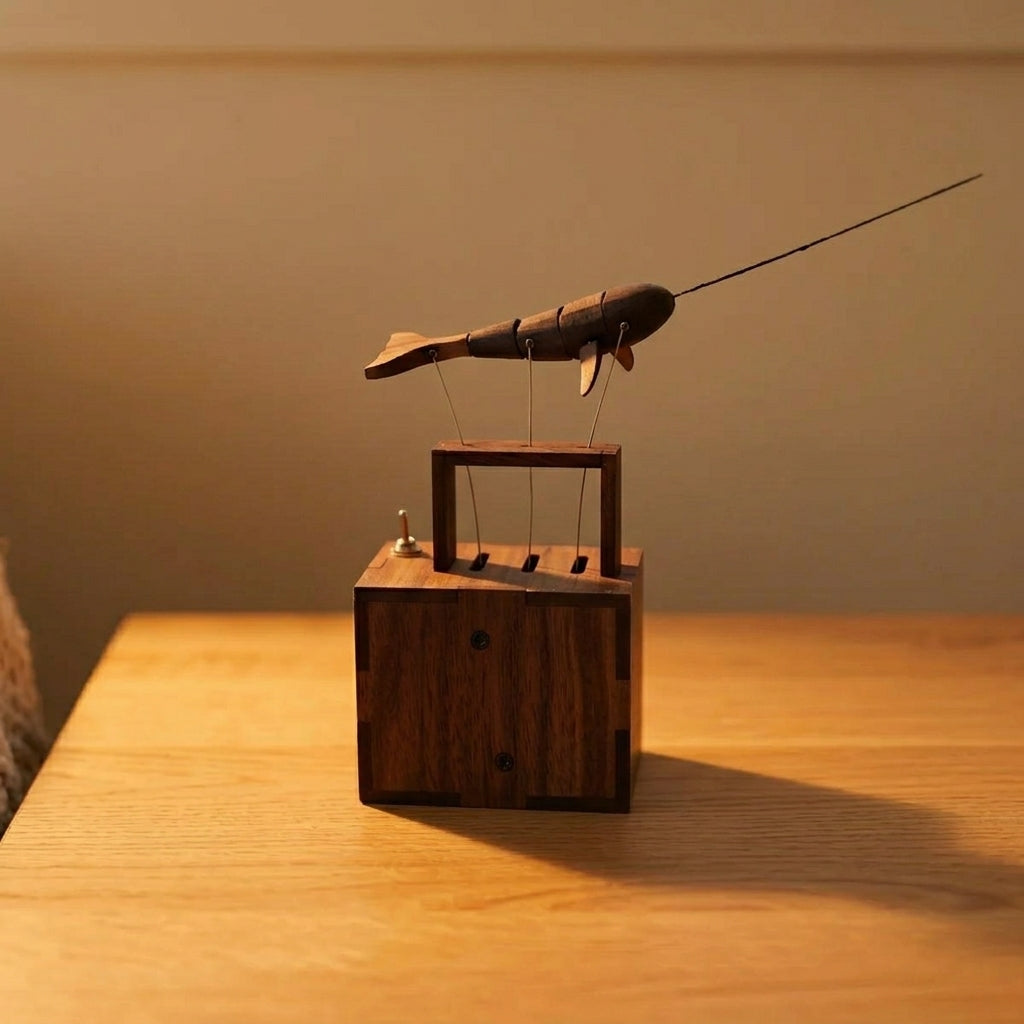 EverWoods™ Handcrafted Walnut Whale Automaton