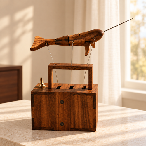 EverWoods™ Handcrafted Walnut Whale Automaton